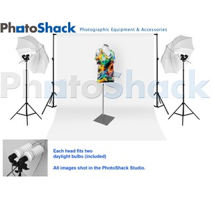 Complete Cool Light (1700w) Package with Umbrella Set + 6m backdrop